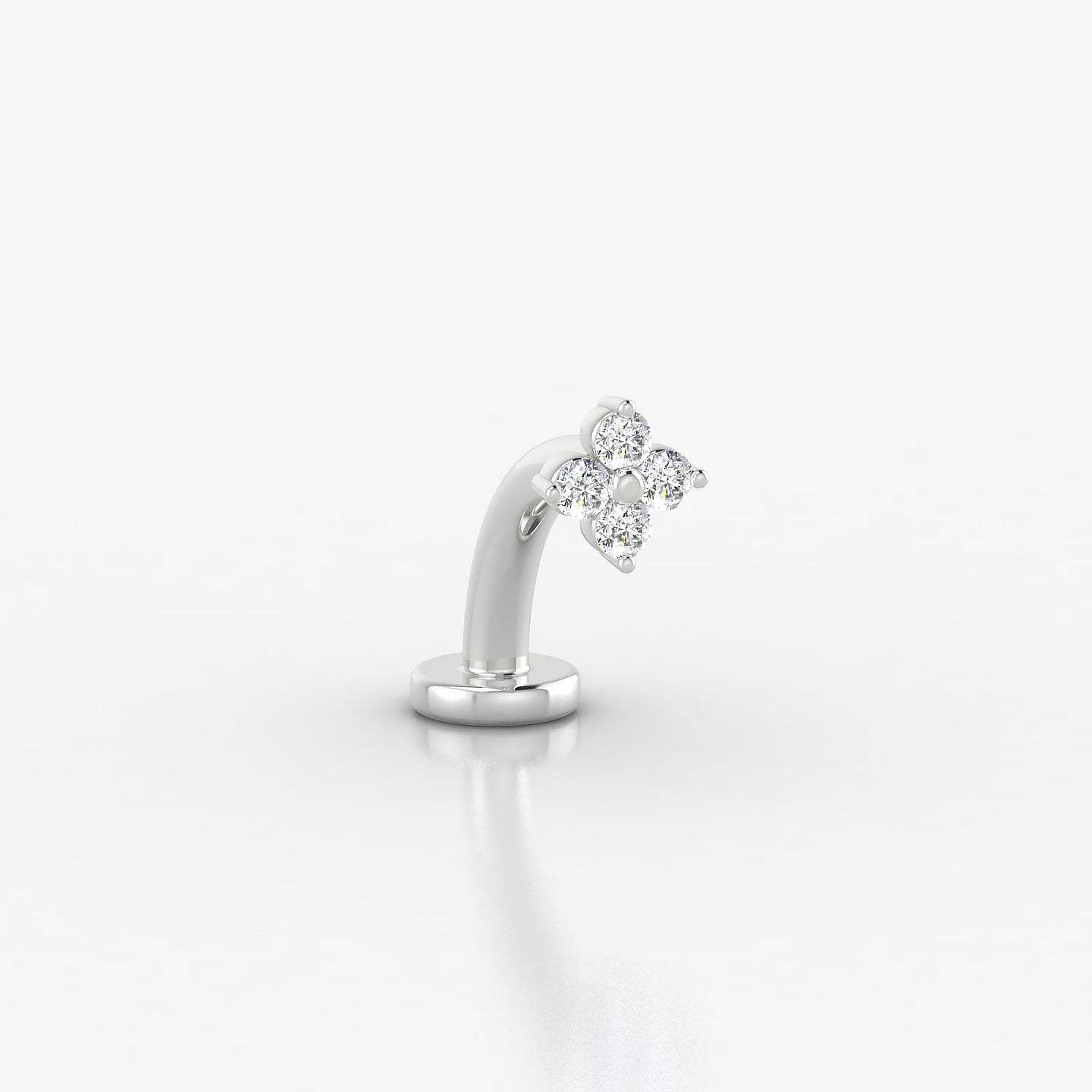 Eris | 18k White Gold 4.5 mm 8 mm Flower Diamond Floating Navel Piercing