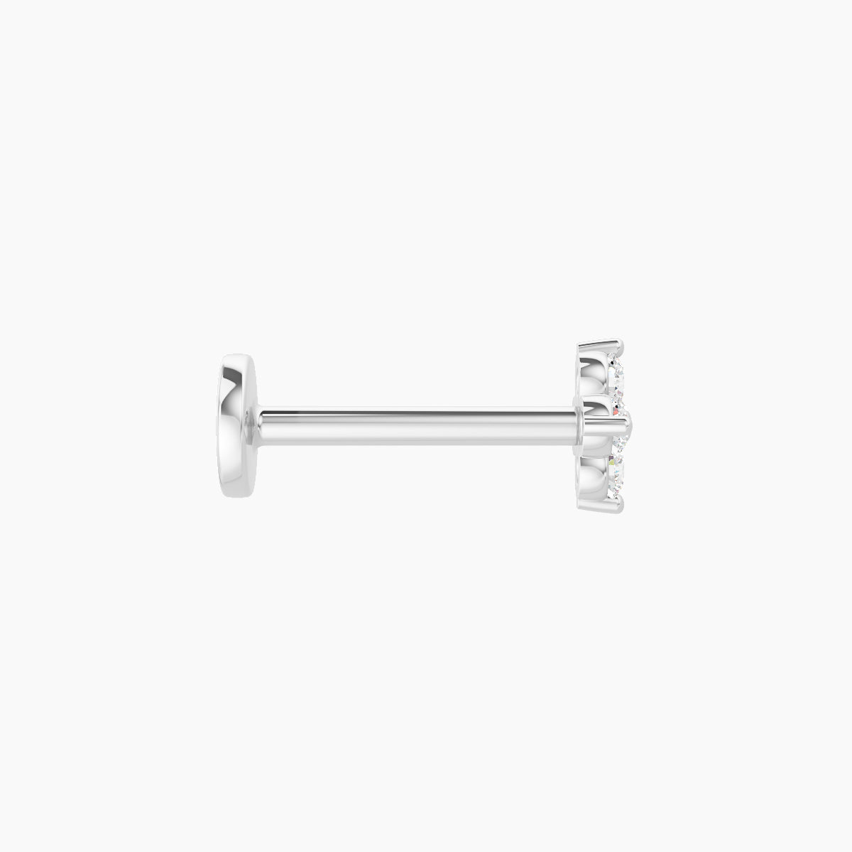 Eris | 18k White Gold 4.5 mm 8 mm Flower Diamond Nose Piercing