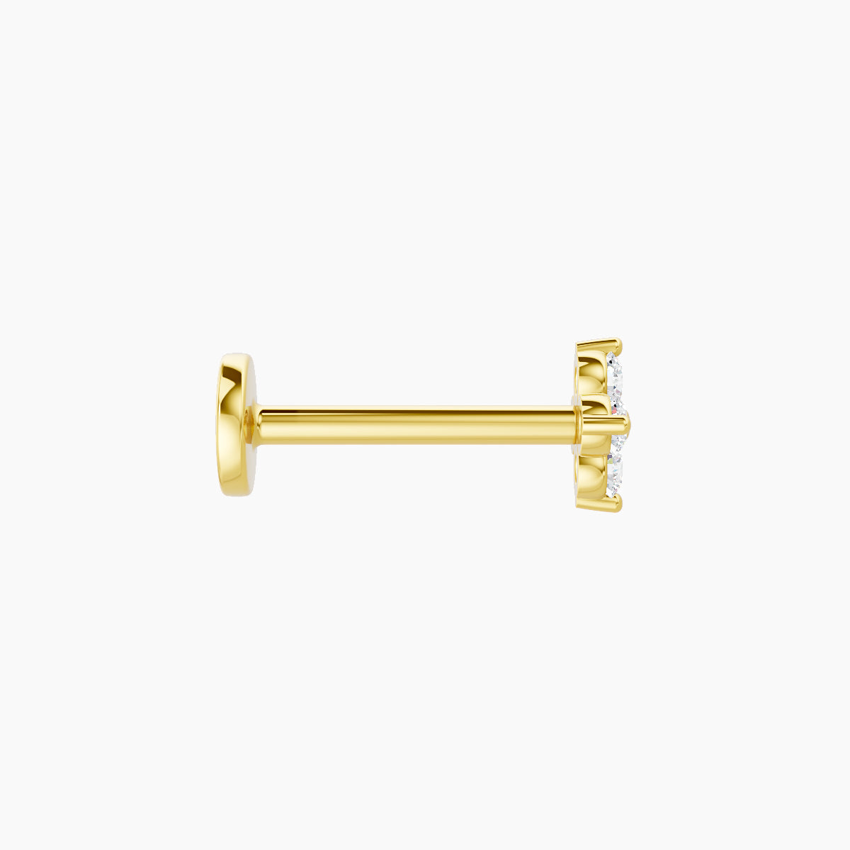 Eris | 18k Yellow Gold 4.5 mm 8 mm Flower Diamond Nose Piercing