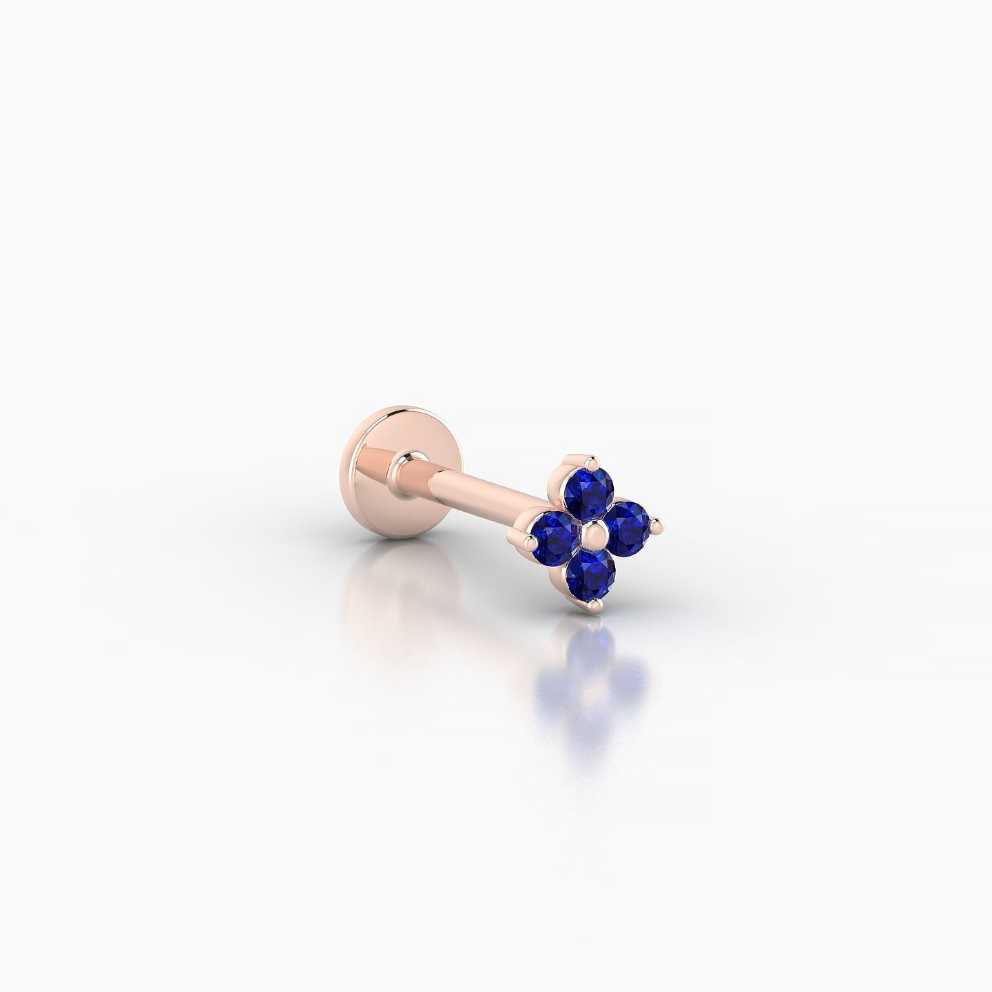 Eris | 18k Rose Gold 8 mm 4.5 mm Flower Sapphire Nostril Piercing