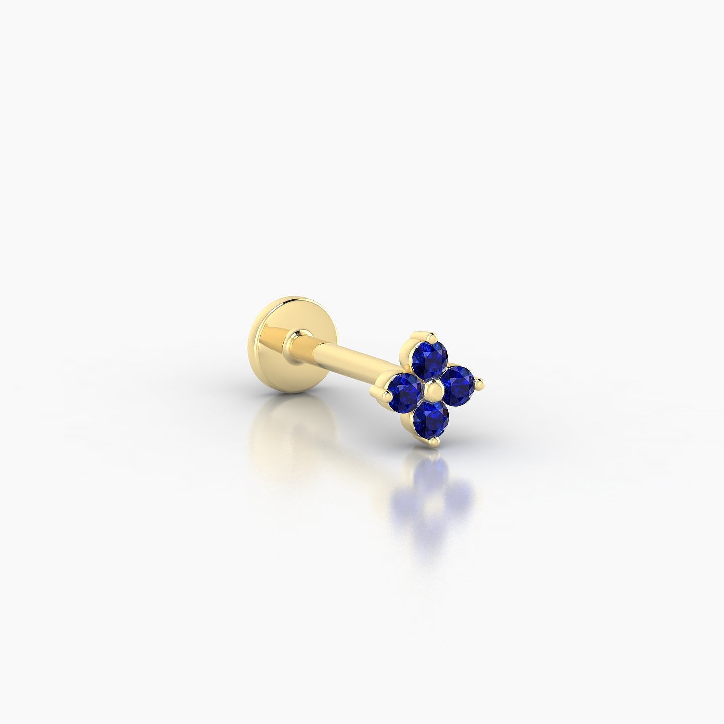 Eris | 18k Yellow Gold 8 mm 4.5 mm Flower Sapphire Nostril Piercing