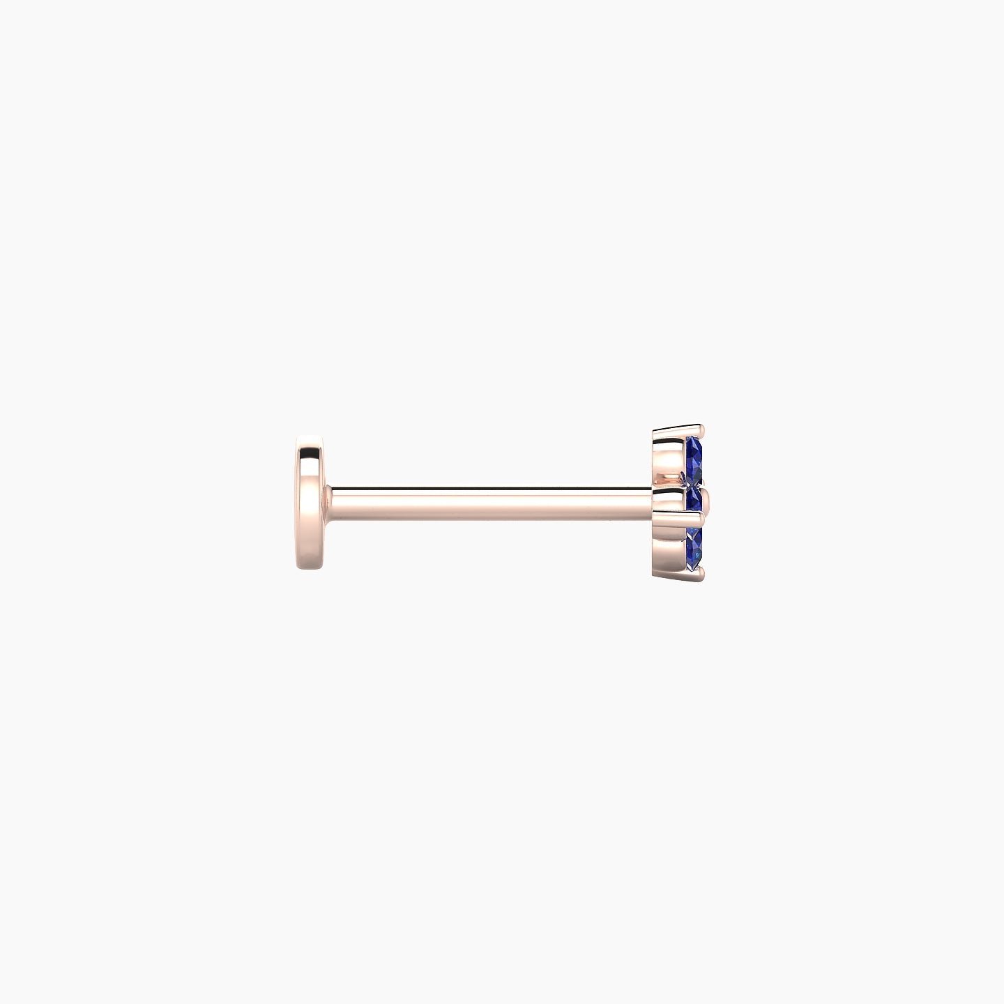 Eris | 18k Rose Gold 8 mm 4.5 mm Flower Sapphire Nostril Piercing