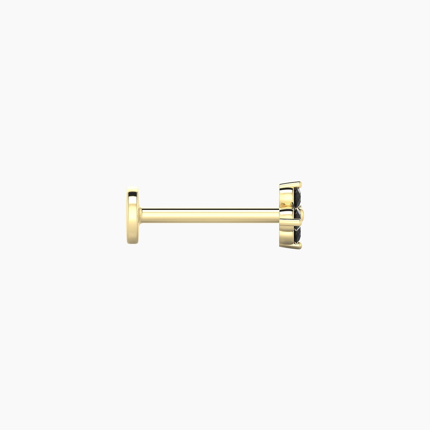 Eris | 18k Yellow Gold 8 mm 4.5 mm Flower Black Diamond Nostril Piercing