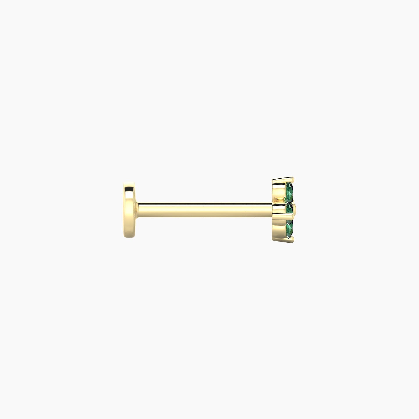 Eris | 18k Yellow Gold 8 mm 4.5 mm Flower Emerald Nostril Piercing