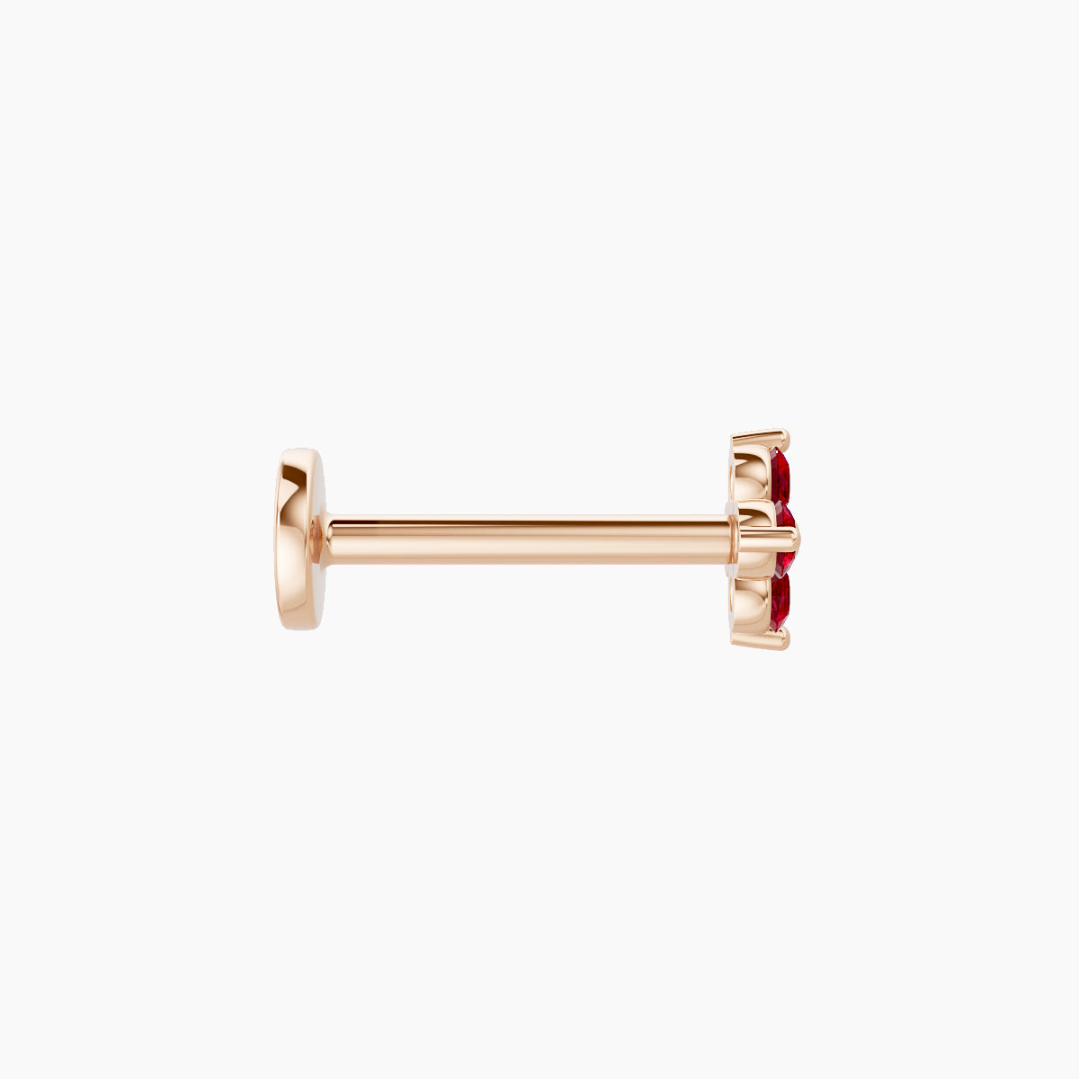 Eris | 18k Rose Gold 8 mm 4.5 mm Flower Ruby Piercing
