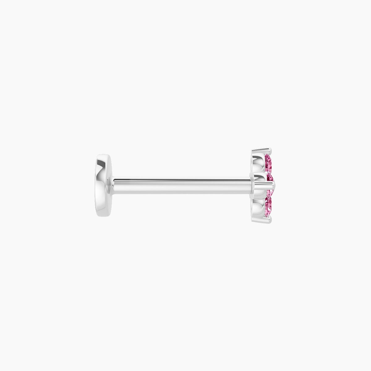 Eris | 18k White Gold 8 mm 4.5 mm Flower Pink Sapphire Piercing