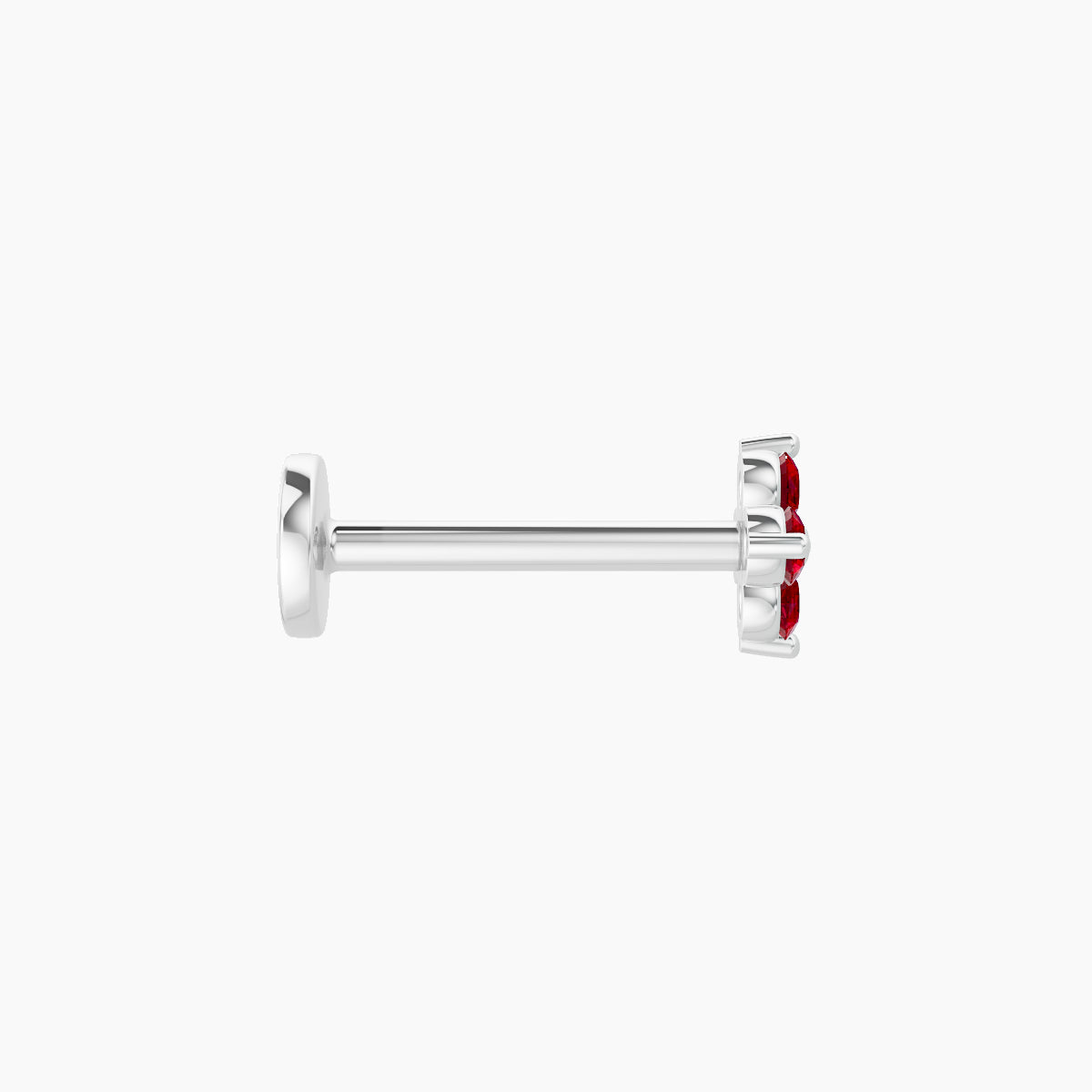 Eris | 18k White Gold 8 mm 4.5 mm Flower Ruby Piercing