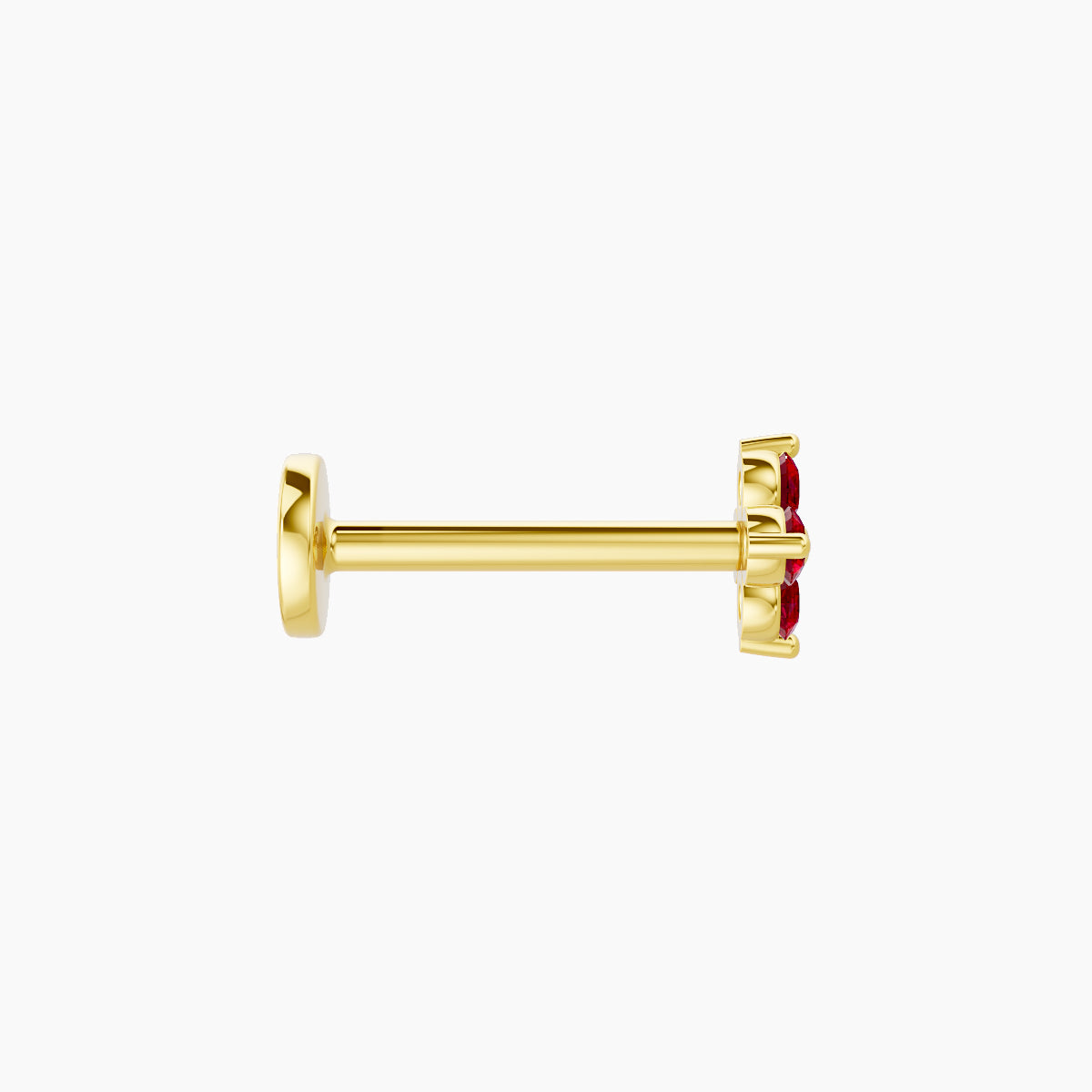 Eris | 18k Yellow Gold 8 mm 4.5 mm Flower Ruby Piercing
