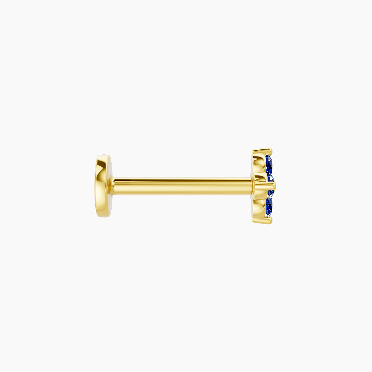 Eris | 18k Yellow Gold 8 mm 4.5 mm Flower Sapphire Piercing