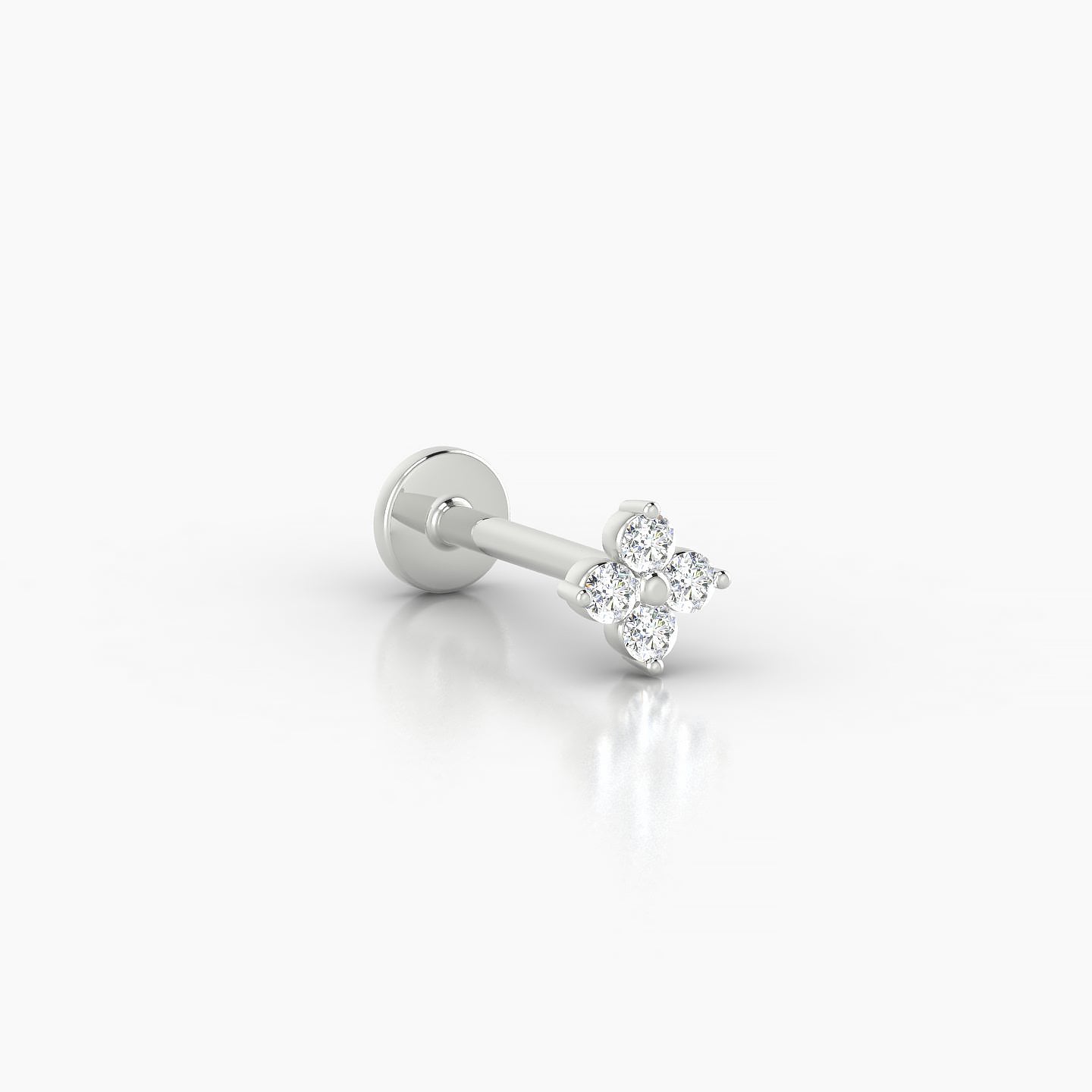 Eris | 18k White Gold 4.5 mm 8 mm Flower Diamond Piercing