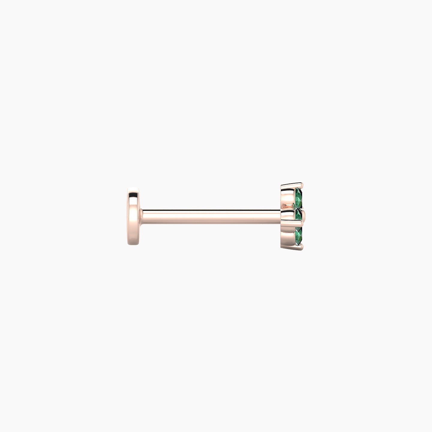 Eris | 18k Rose Gold 8 mm 4.5 mm Flower Emerald Piercing