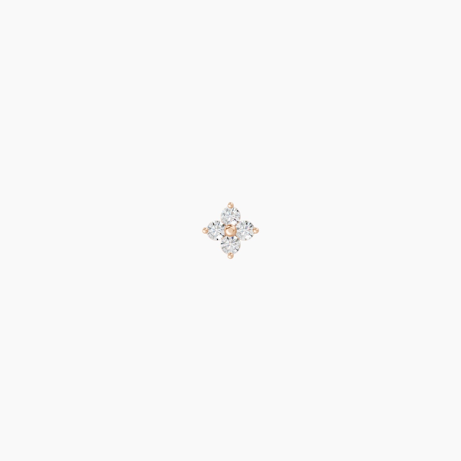 Eris | 18k Rose Gold 4.5 mm Flower Diamond Earring