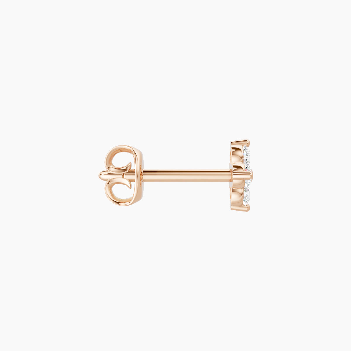 Eris | 18k Rose Gold 4.5 mm Flower Diamond Earring