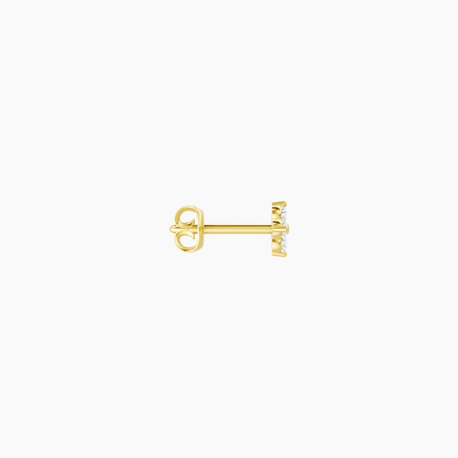 Eris | 18k Yellow Gold 4.5 mm Flower Diamond Earring