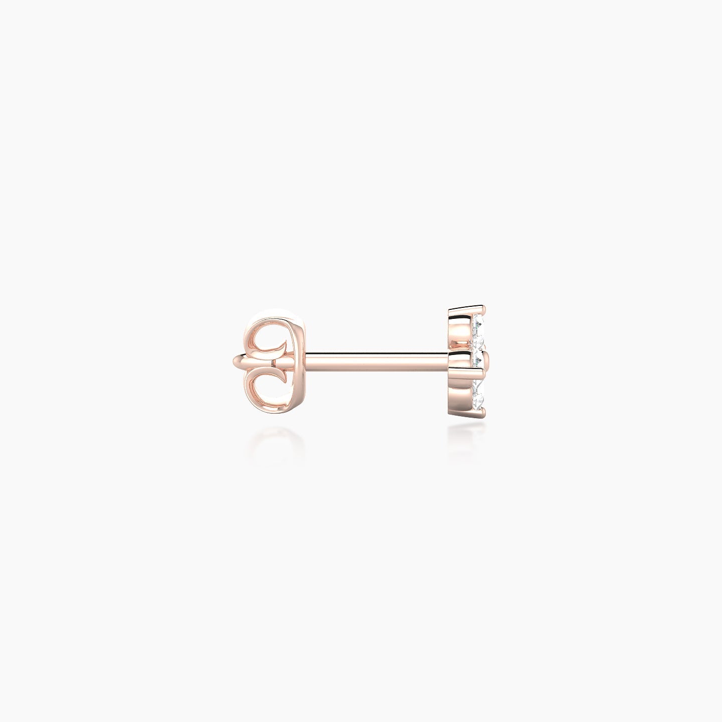 Eris | 18k Rose Gold 4.5 mm Flower Diamond Earring