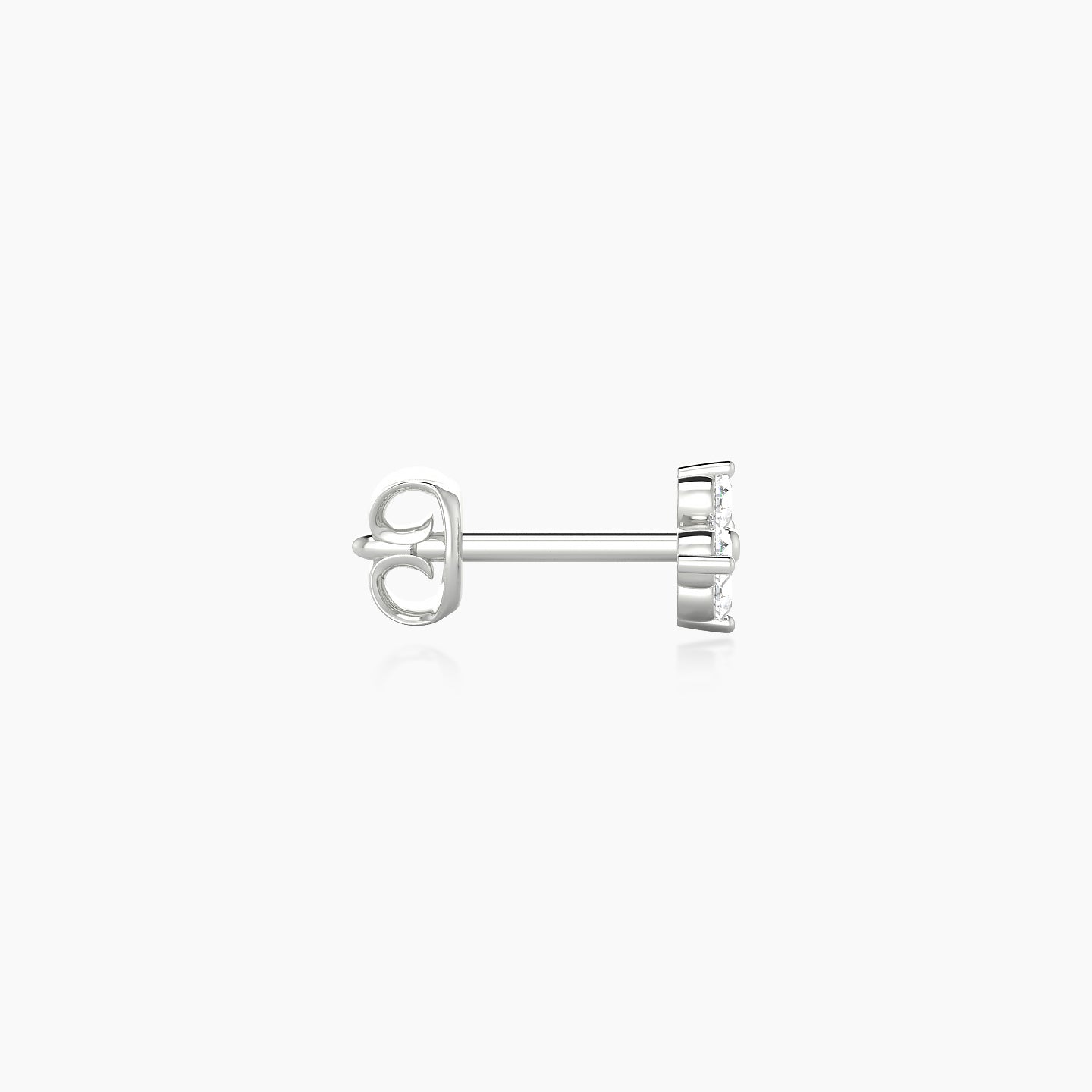 Eris | 18k White Gold 4.5 mm Flower Diamond Earring