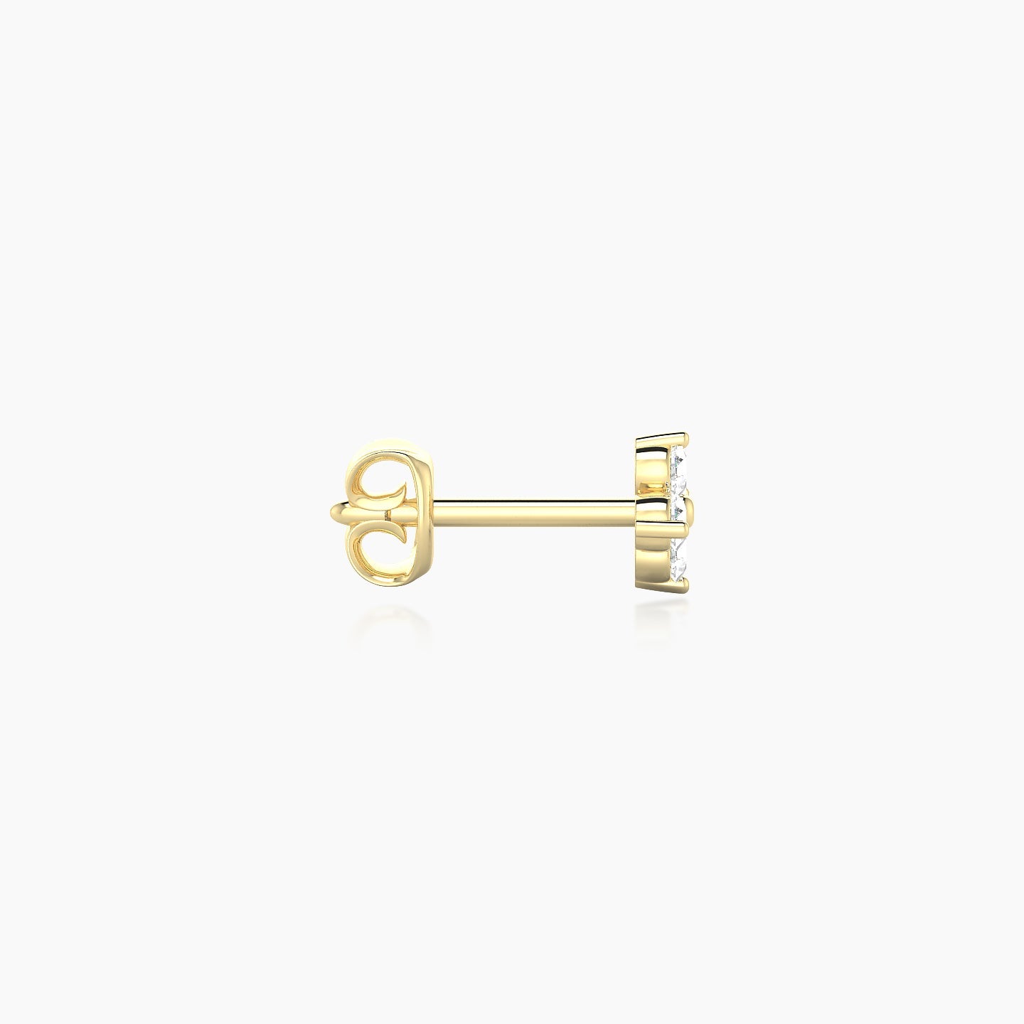 Eris | 18k Yellow Gold 4.5 mm Flower Diamond Earring