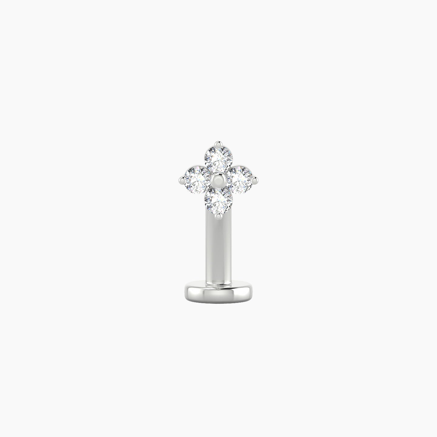 Eris | 18k White Gold 5 mm 10 mm Flower Diamond Floating Navel Piercing