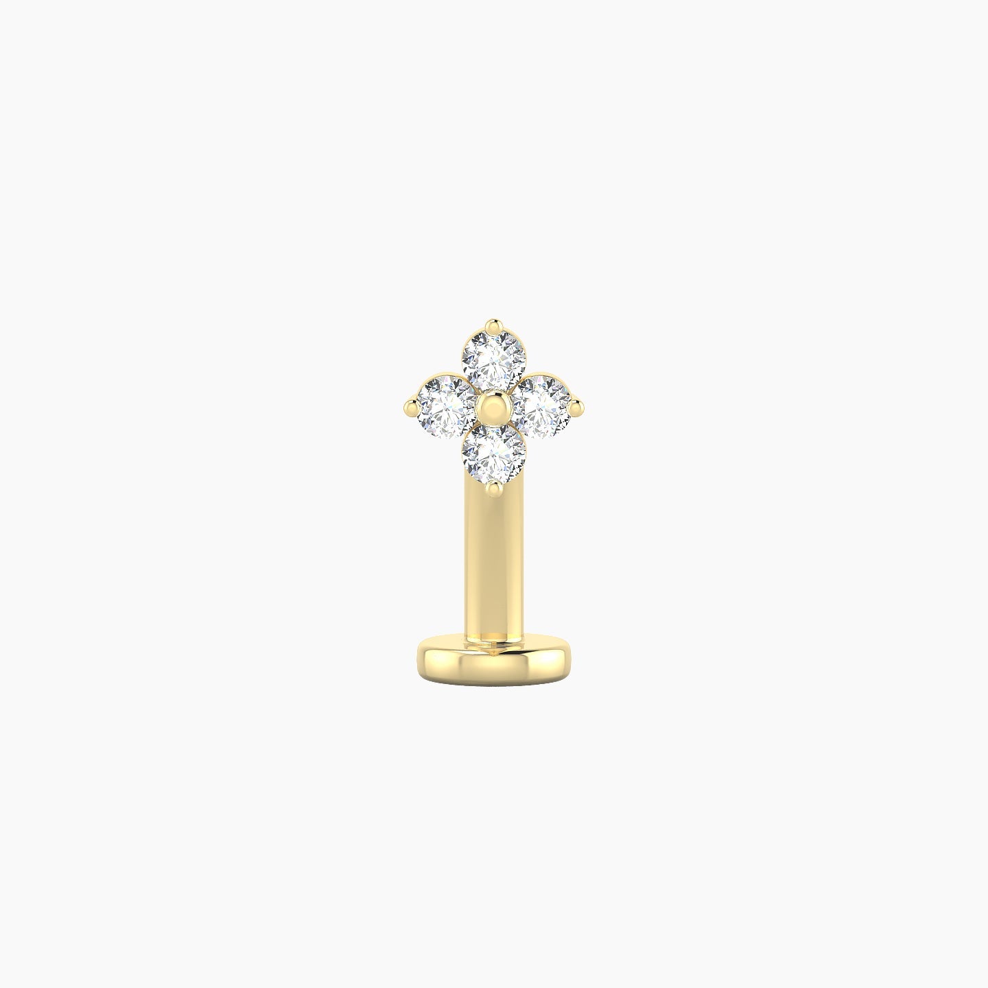 Eris | 18k Yellow Gold 5 mm 10 mm Flower Diamond Floating Navel Piercing