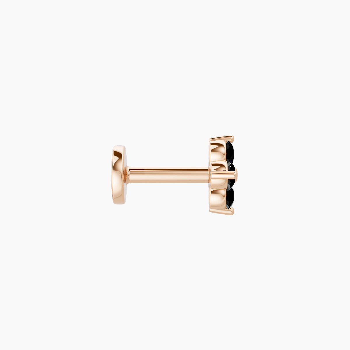 Eris | 18k Rose Gold 5 mm 5 mm Flower Black Diamond Nose Piercing