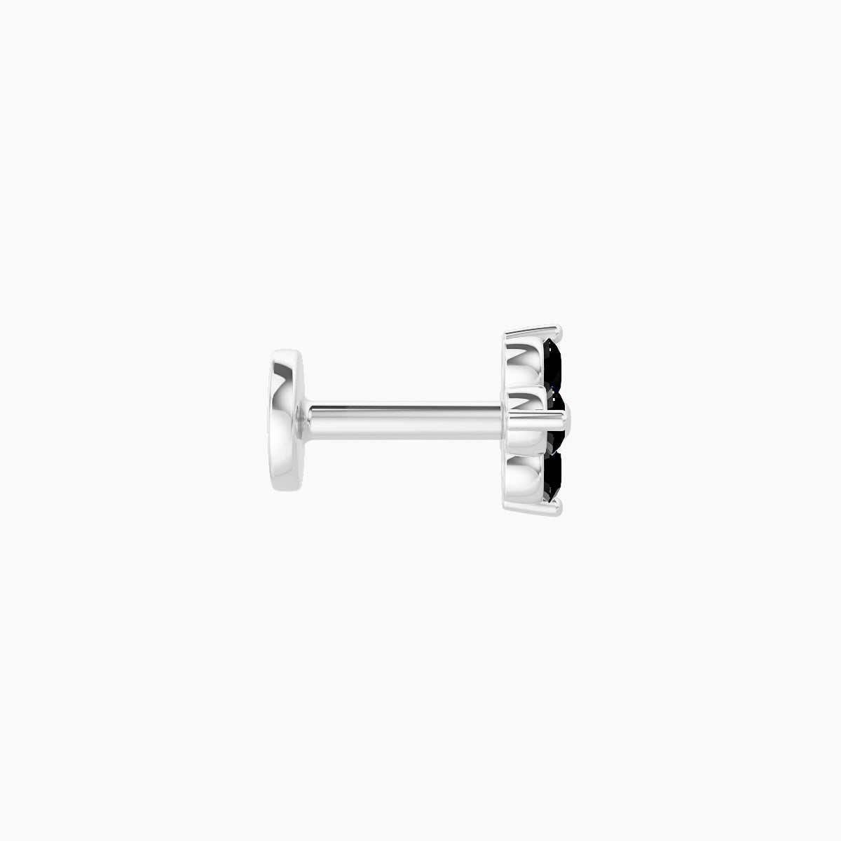 Eris | 18k White Gold 5 mm 5 mm Flower Black Diamond Nose Piercing