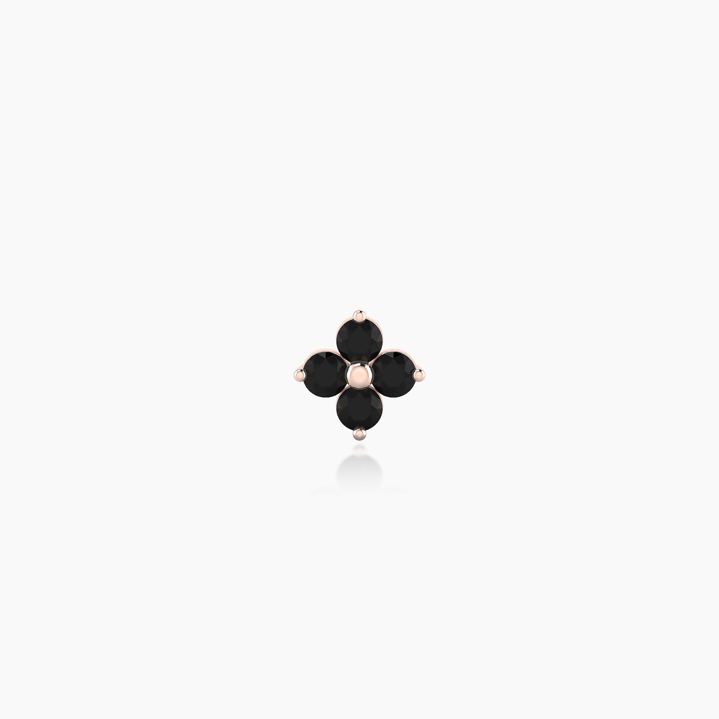 Eris | 18k Rose Gold 5 mm 5 mm Flower Black Diamond Nostril Piercing