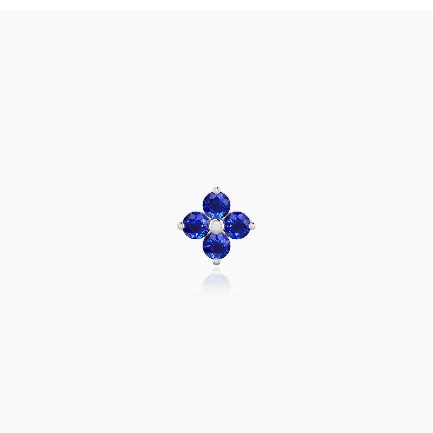 Eris | 18k White Gold 5 mm 5 mm Flower Sapphire Nostril Piercing