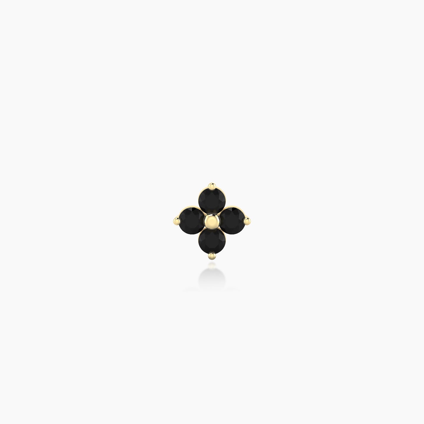 Eris | 18k Yellow Gold 5 mm 5 mm Flower Black Diamond Nostril Piercing