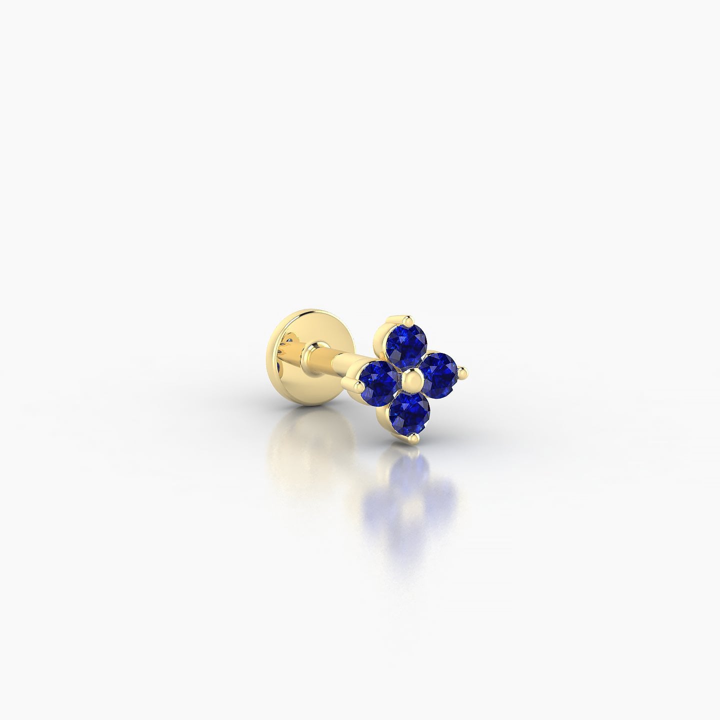 Eris | 18k Yellow Gold 5 mm 5 mm Flower Sapphire Nostril Piercing