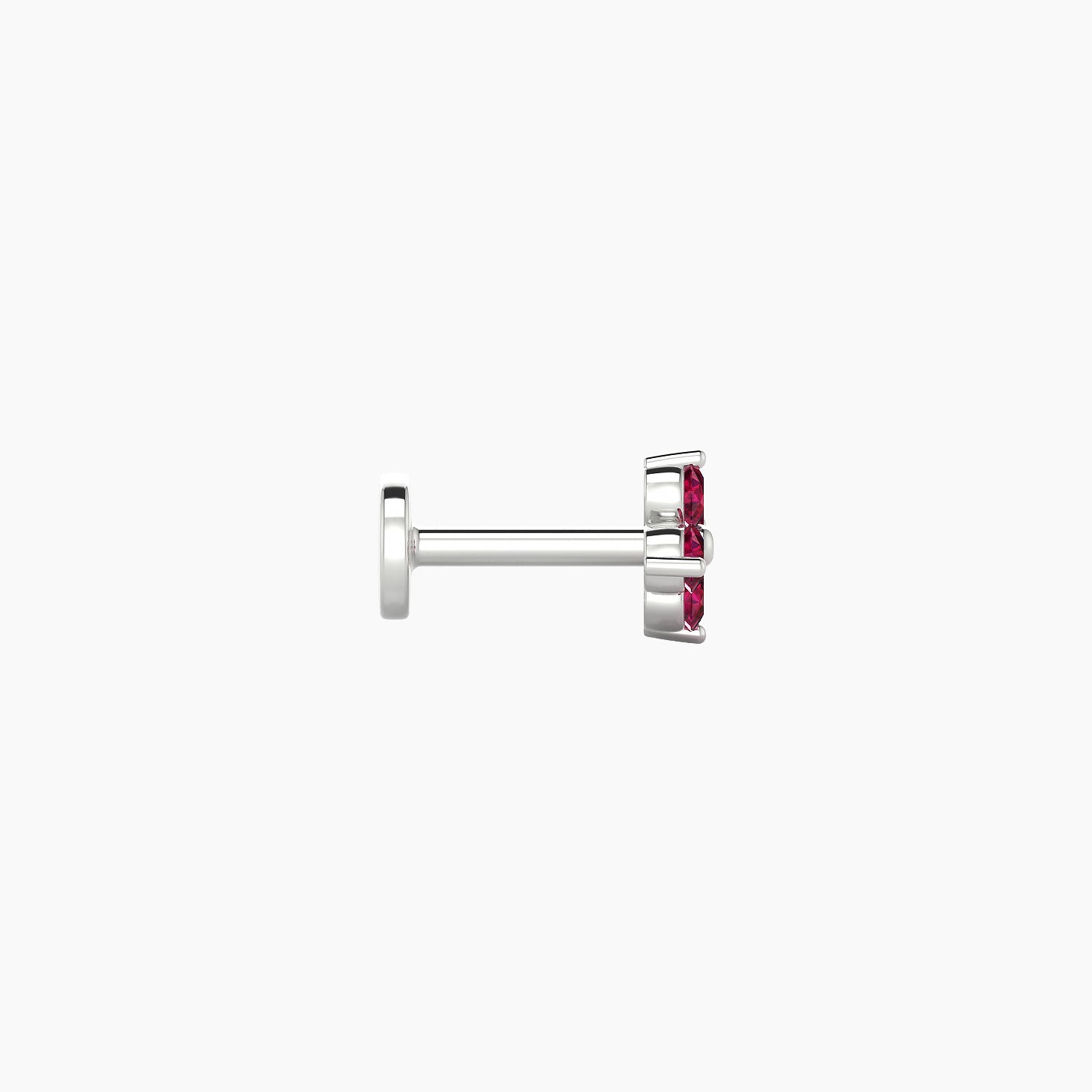 Eris | 18k White Gold 5 mm 5 mm Flower Ruby Nostril Piercing