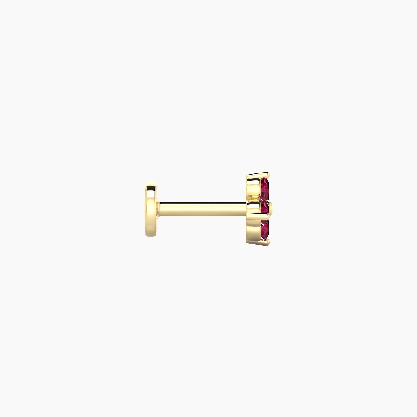 Eris | 18k Yellow Gold 5 mm 5 mm Flower Ruby Nostril Piercing