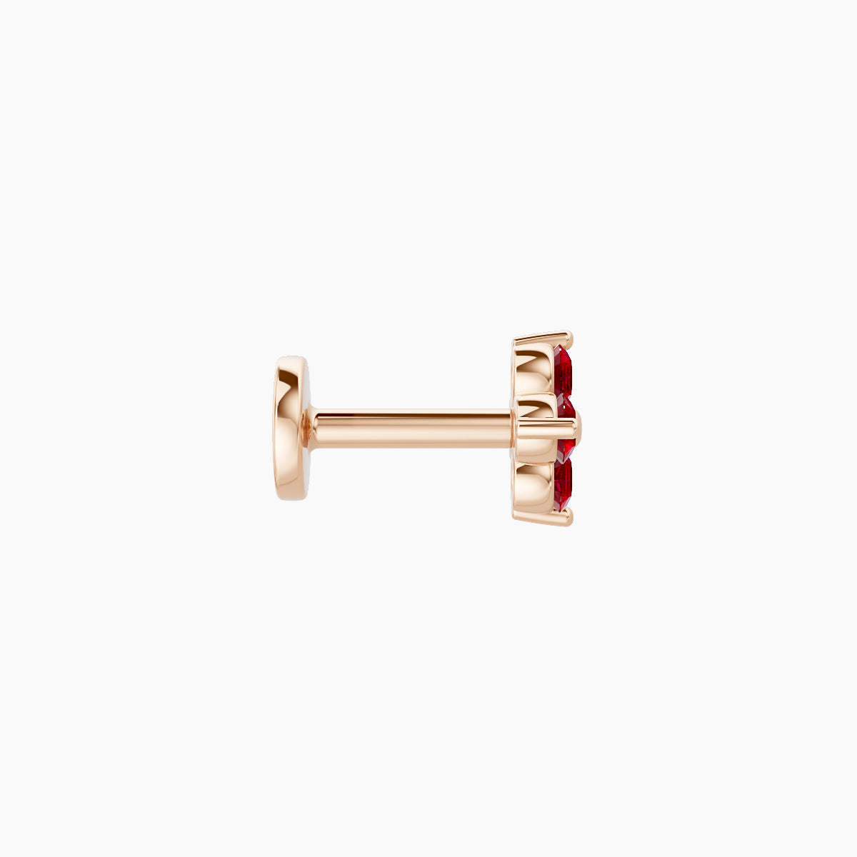 Eris | 18k Rose Gold 5 mm 5 mm Flower Ruby Piercing