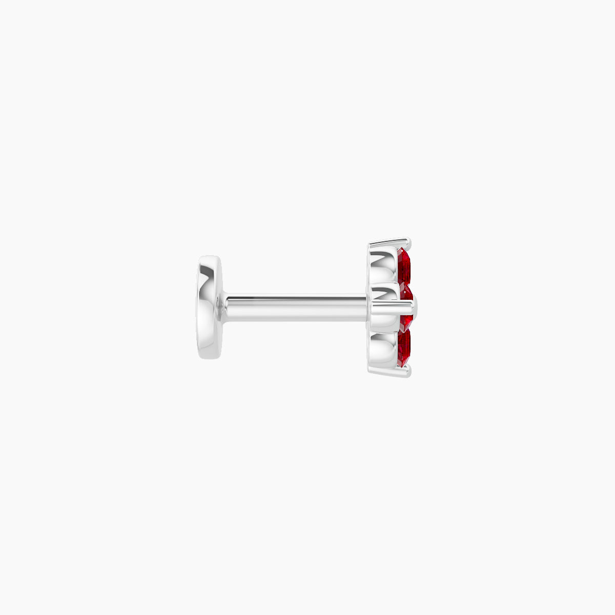 Eris | 18k White Gold 5 mm 5 mm Flower Ruby Piercing