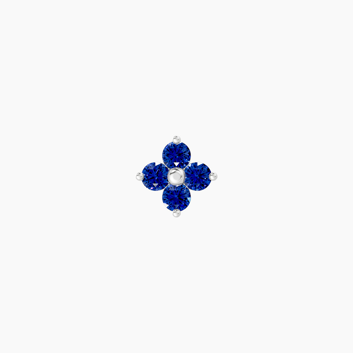 Eris | 18k White Gold 5 mm 5 mm Flower Sapphire Piercing
