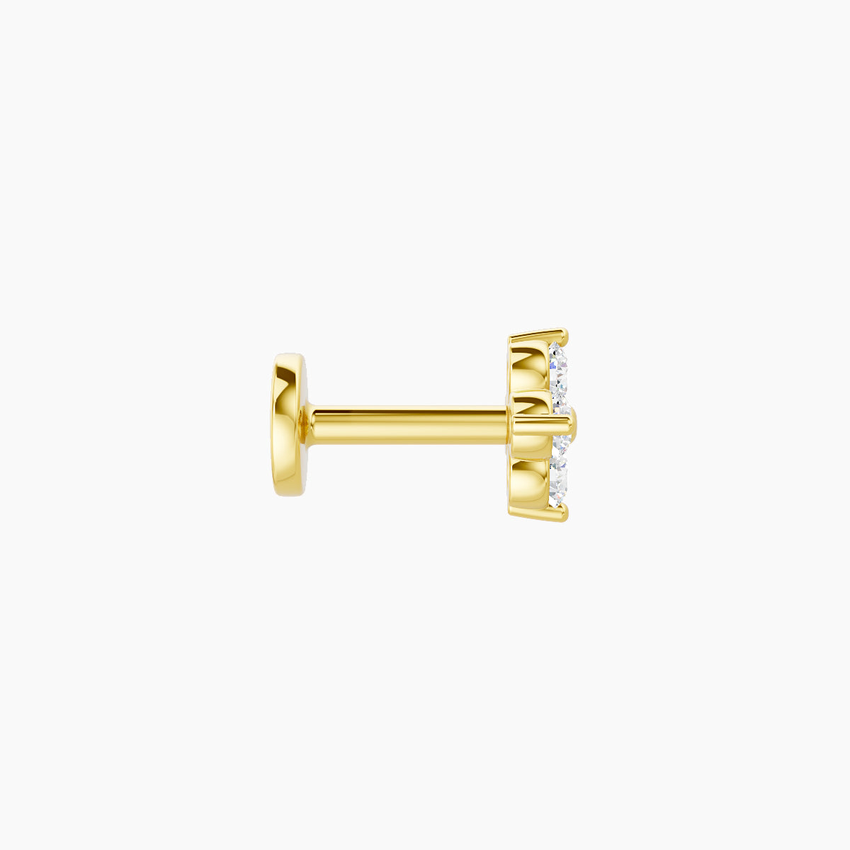 Eris | 18k Yellow Gold 5 mm 5 mm Flower Diamond Piercing