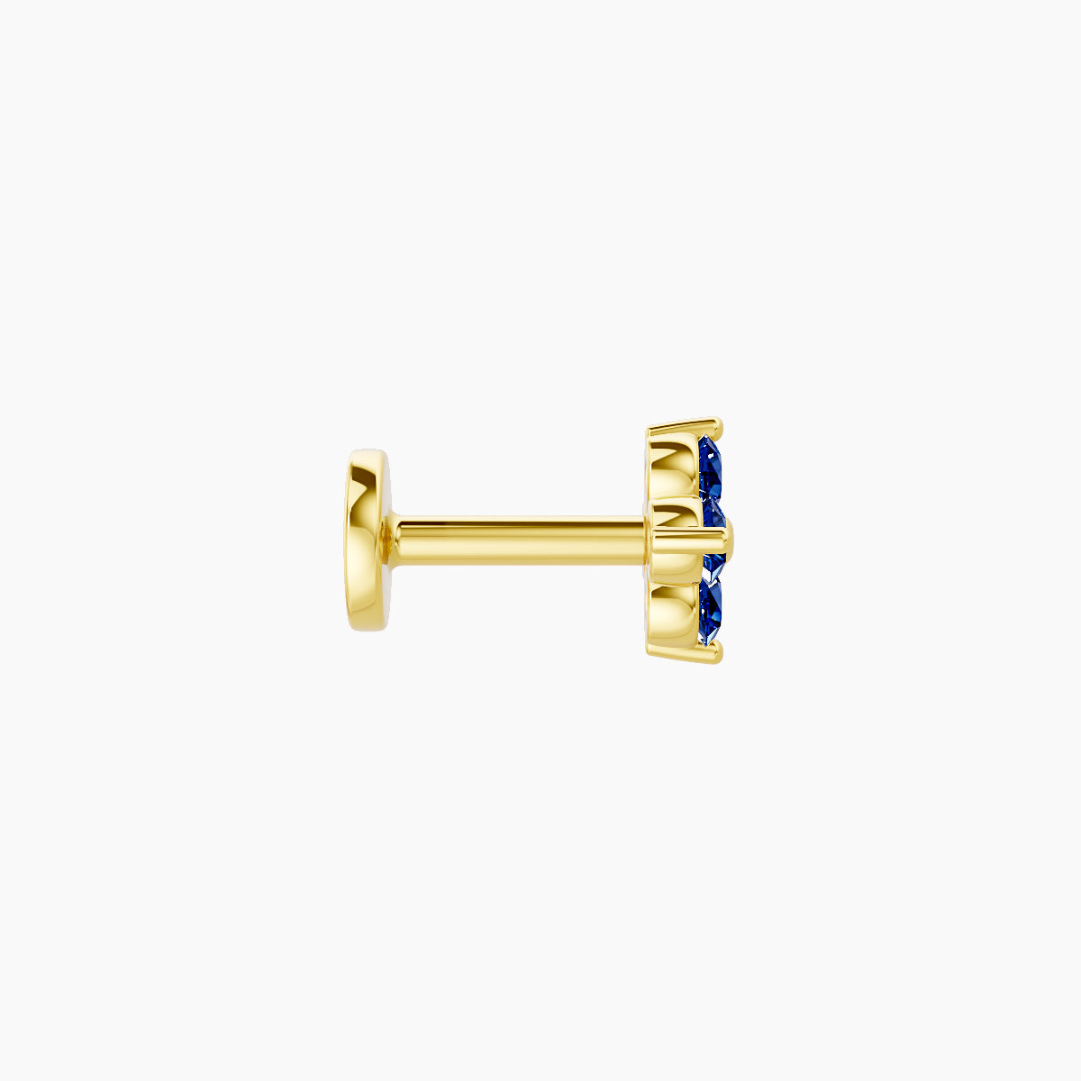 Eris | 18k Yellow Gold 5 mm 5 mm Flower Sapphire Piercing