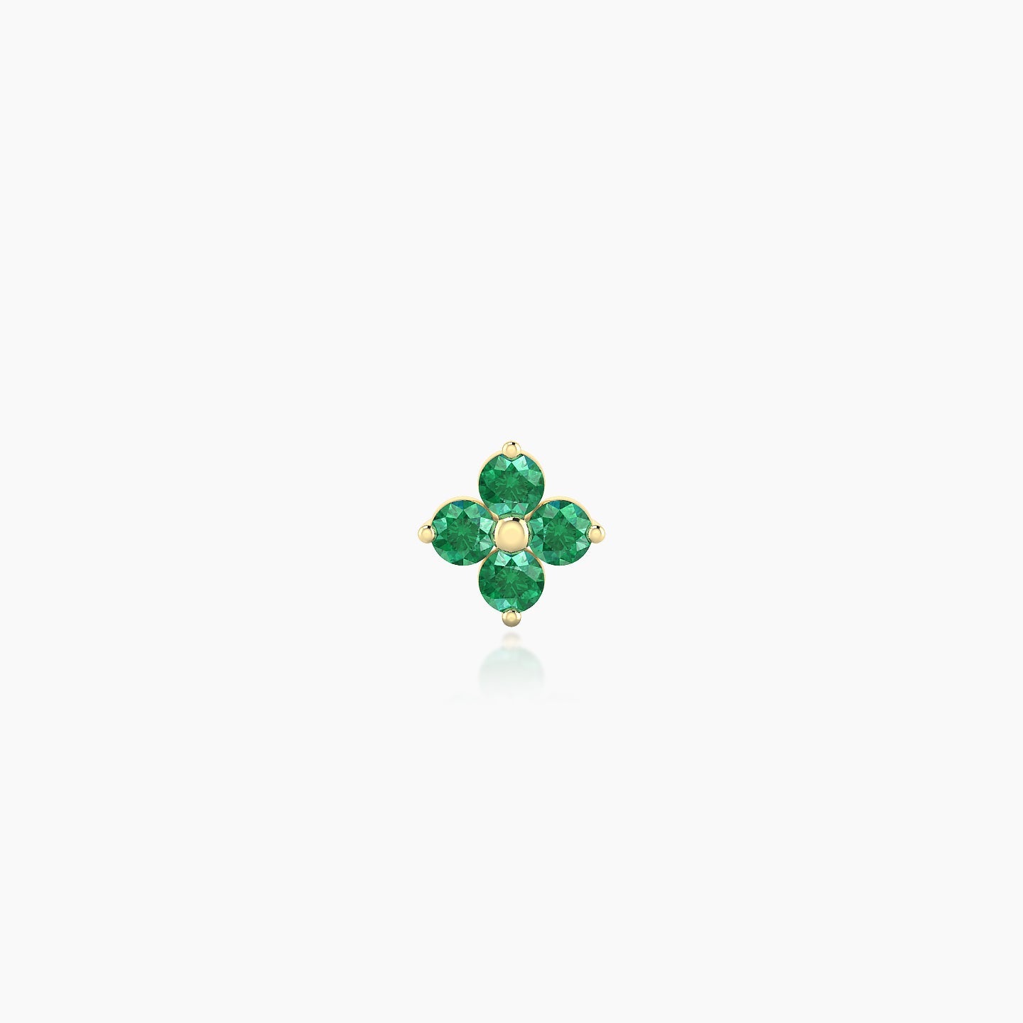 Eris | 18k Yellow Gold 5 mm 5 mm Flower Emerald Piercing