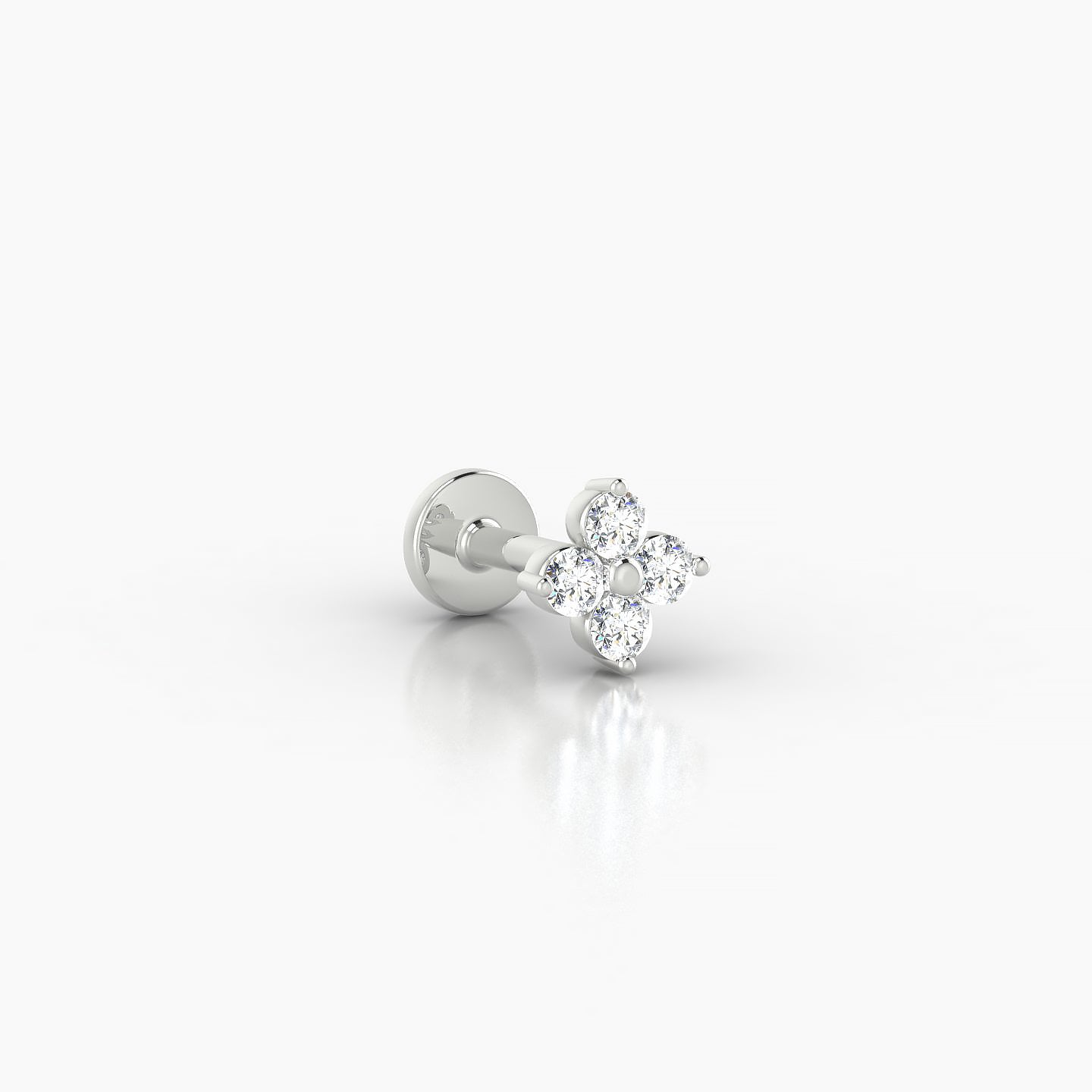 Eris | 18k White Gold 5 mm 5 mm Flower Diamond Piercing