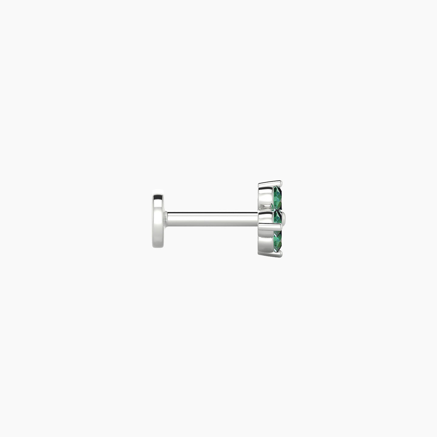 Eris | 18k White Gold 5 mm 5 mm Flower Emerald Piercing