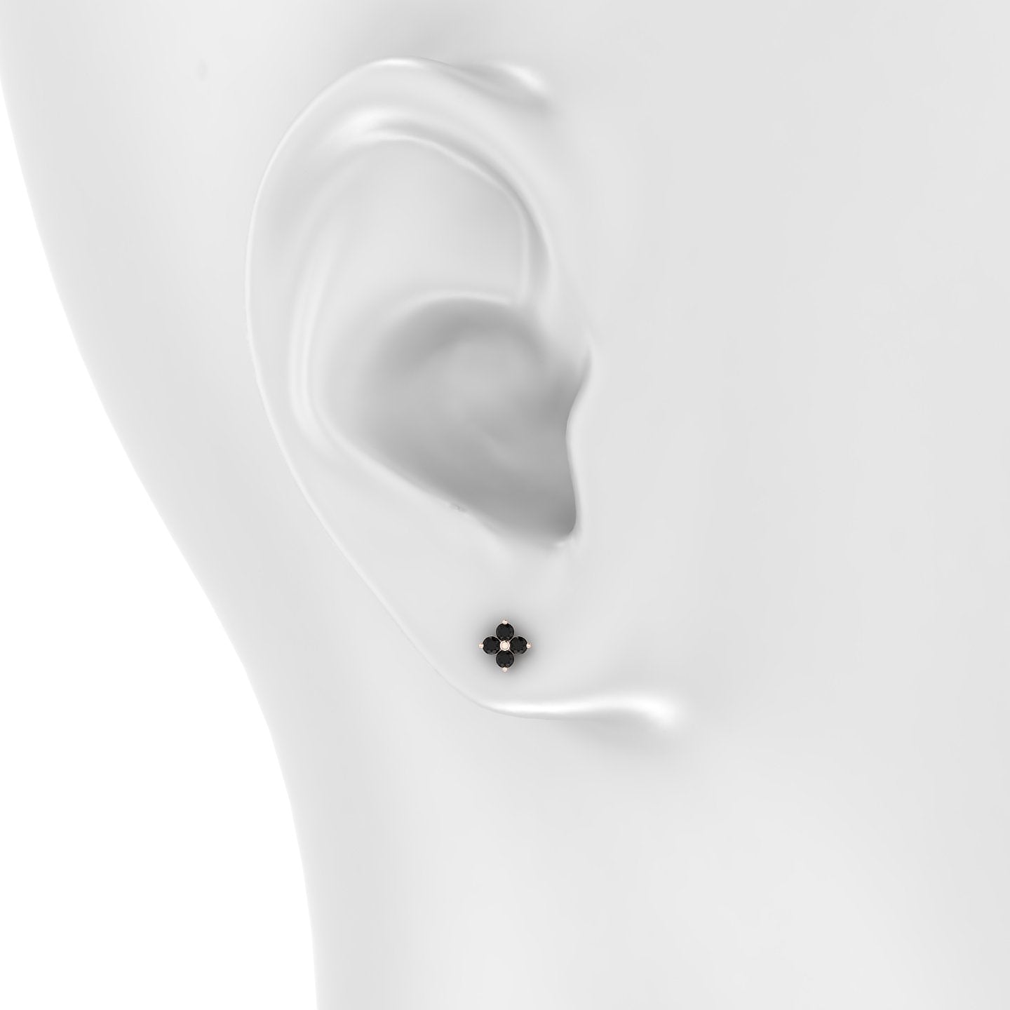 Eris | 18k Rose Gold 5 mm 5 mm Flower Black Diamond Piercing