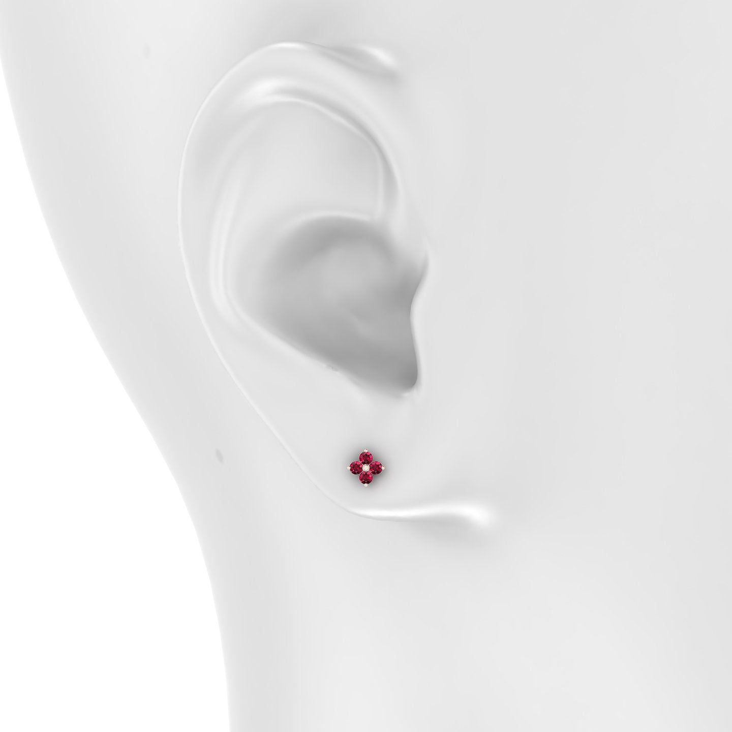 Eris | 18k Rose Gold 5 mm 5 mm Flower Ruby Piercing