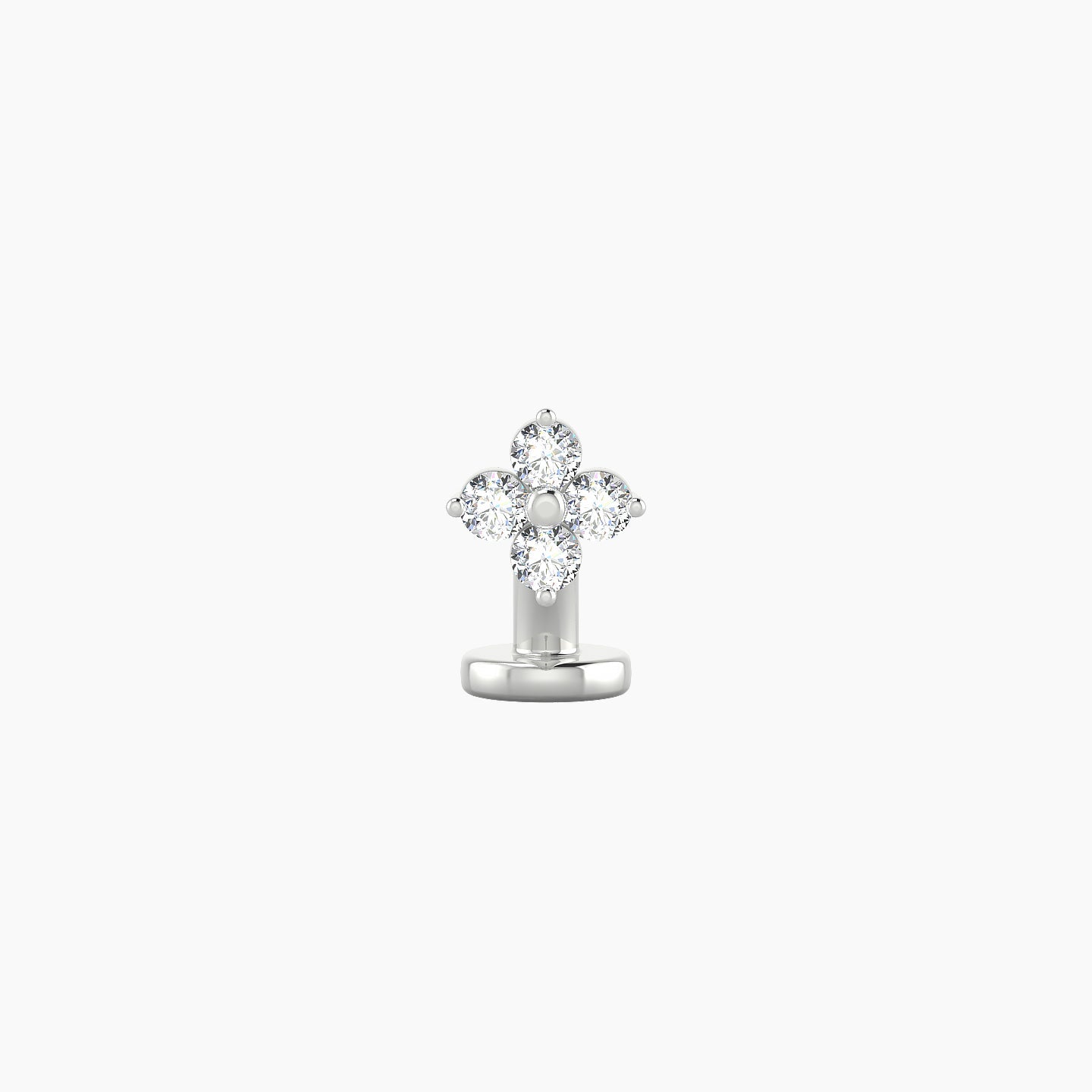 Eris | 18k White Gold 5 mm 6 mm Flower Diamond Floating Navel Piercing