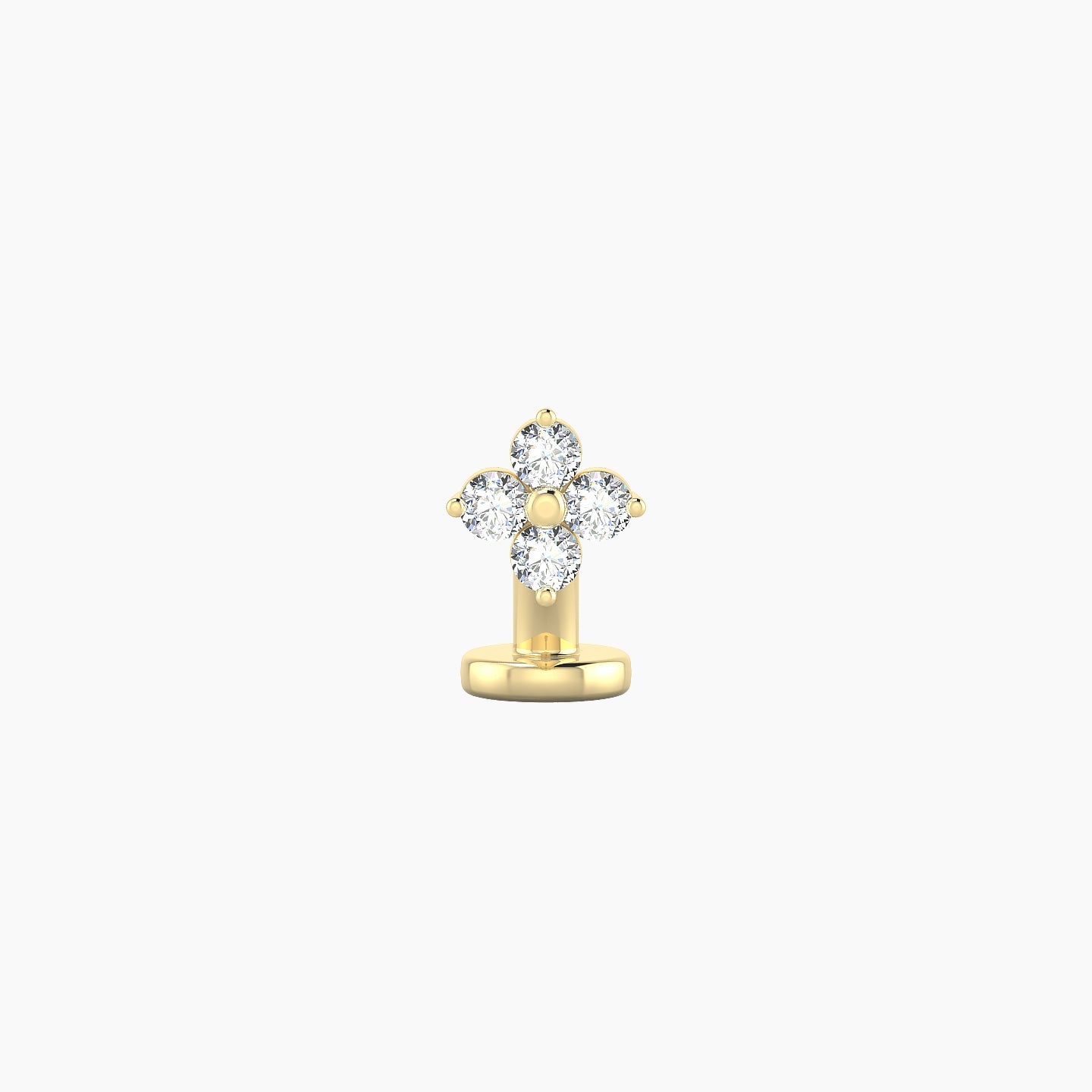 Eris | 18k Yellow Gold 5 mm 6 mm Flower Diamond Floating Navel Piercing