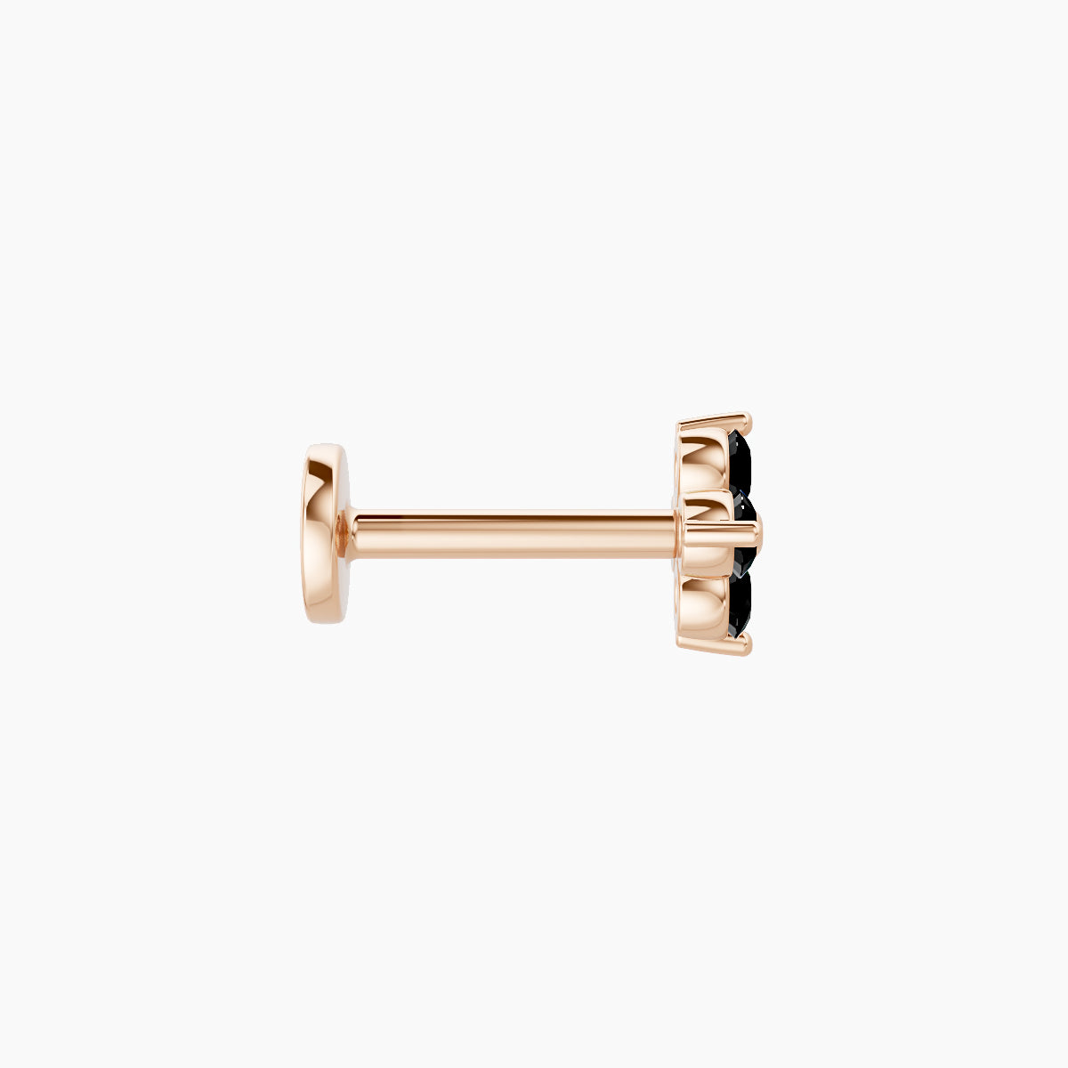 Eris | 18k Rose Gold 6.5 mm 5 mm Flower Black Diamond Nose Piercing