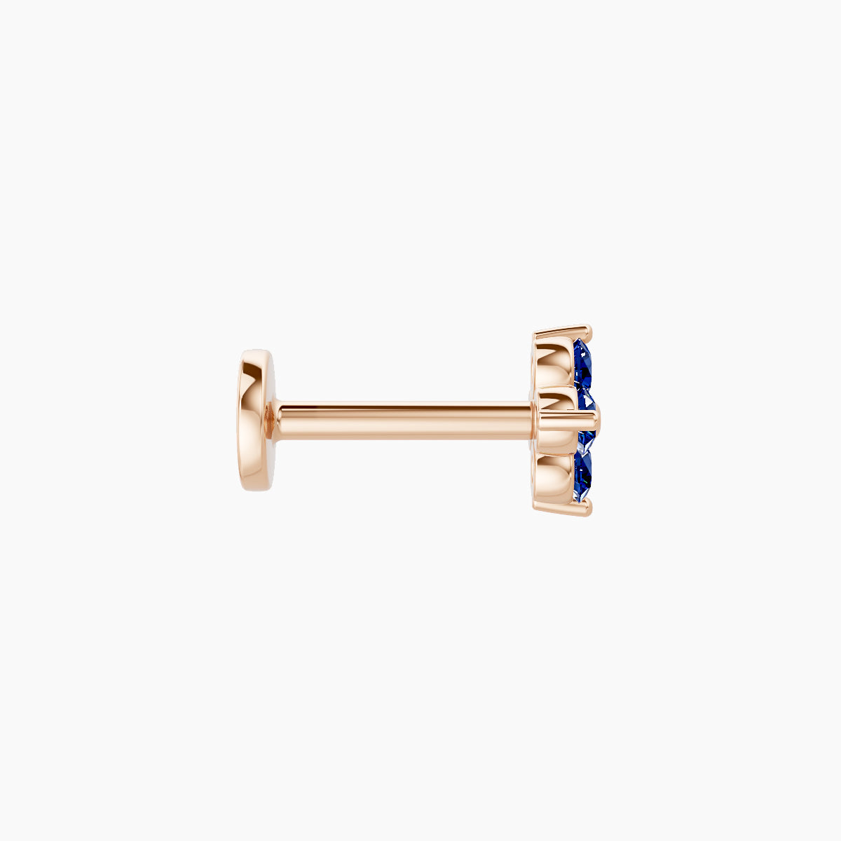 Eris | 18k Rose Gold 6.5 mm 5 mm Flower Sapphire Nose Piercing