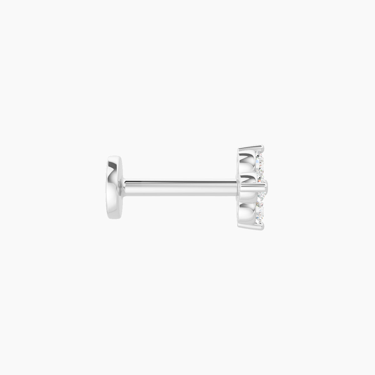 Eris | 18k White Gold 5 mm 6.5 mm Flower Diamond Nose Piercing