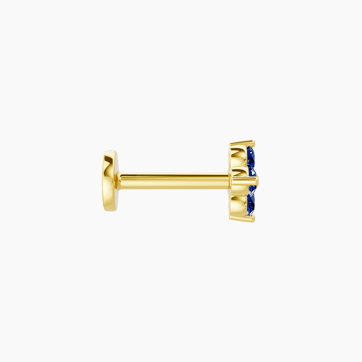 Eris | 18k Yellow Gold 6.5 mm 5 mm Flower Sapphire Nose Piercing