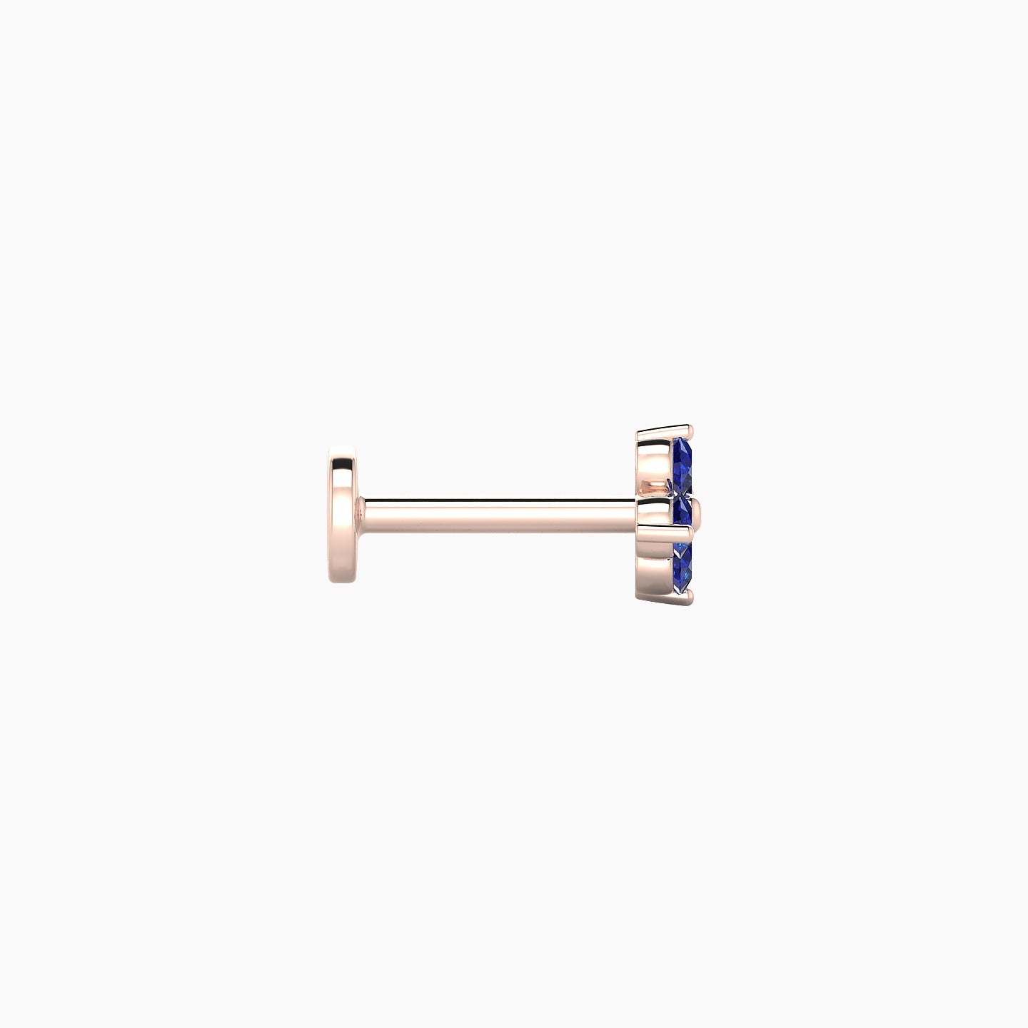 Eris | 18k Rose Gold 6.5 mm 5 mm Flower Sapphire Nostril Piercing