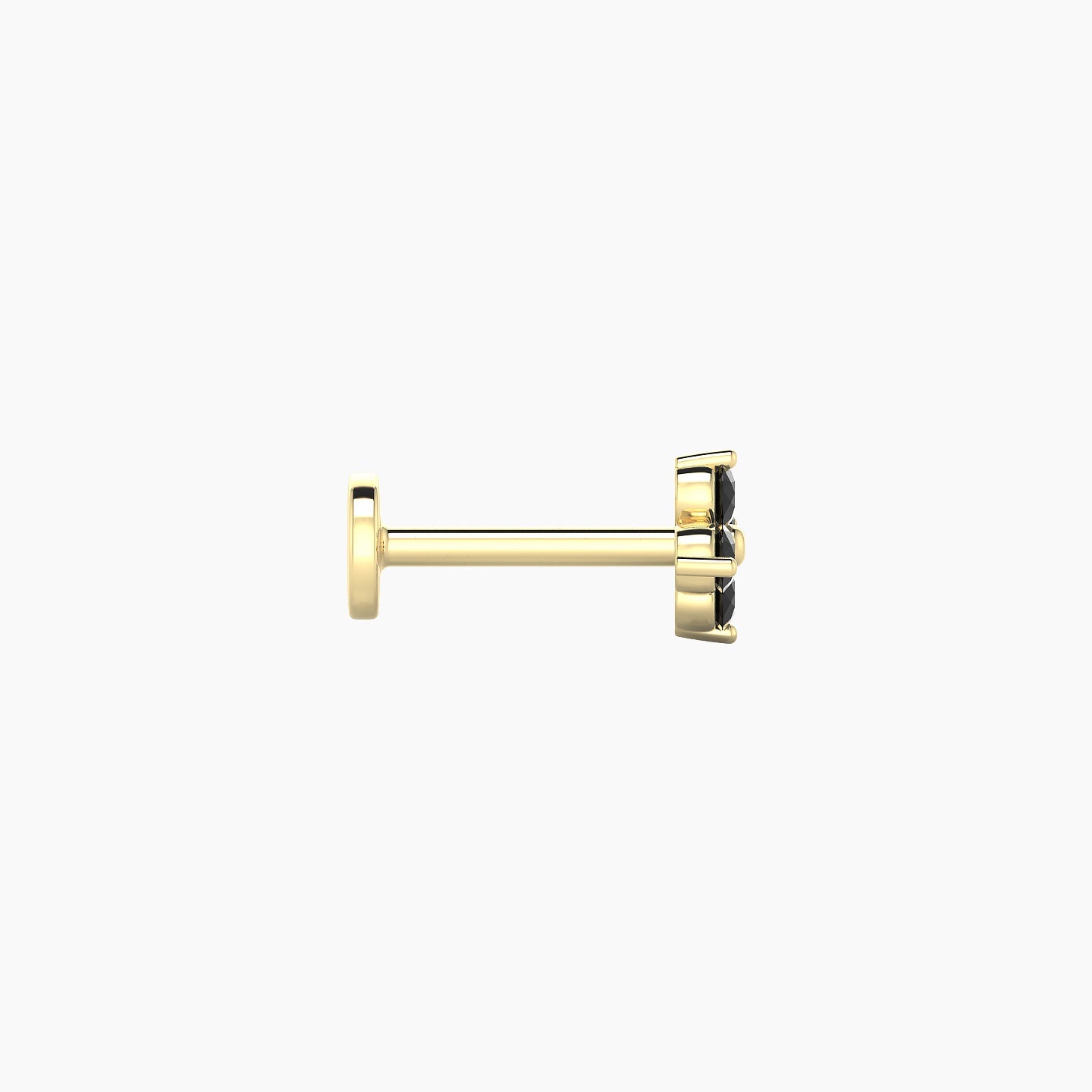 Eris | 18k Yellow Gold 6.5 mm 5 mm Flower Black Diamond Nostril Piercing