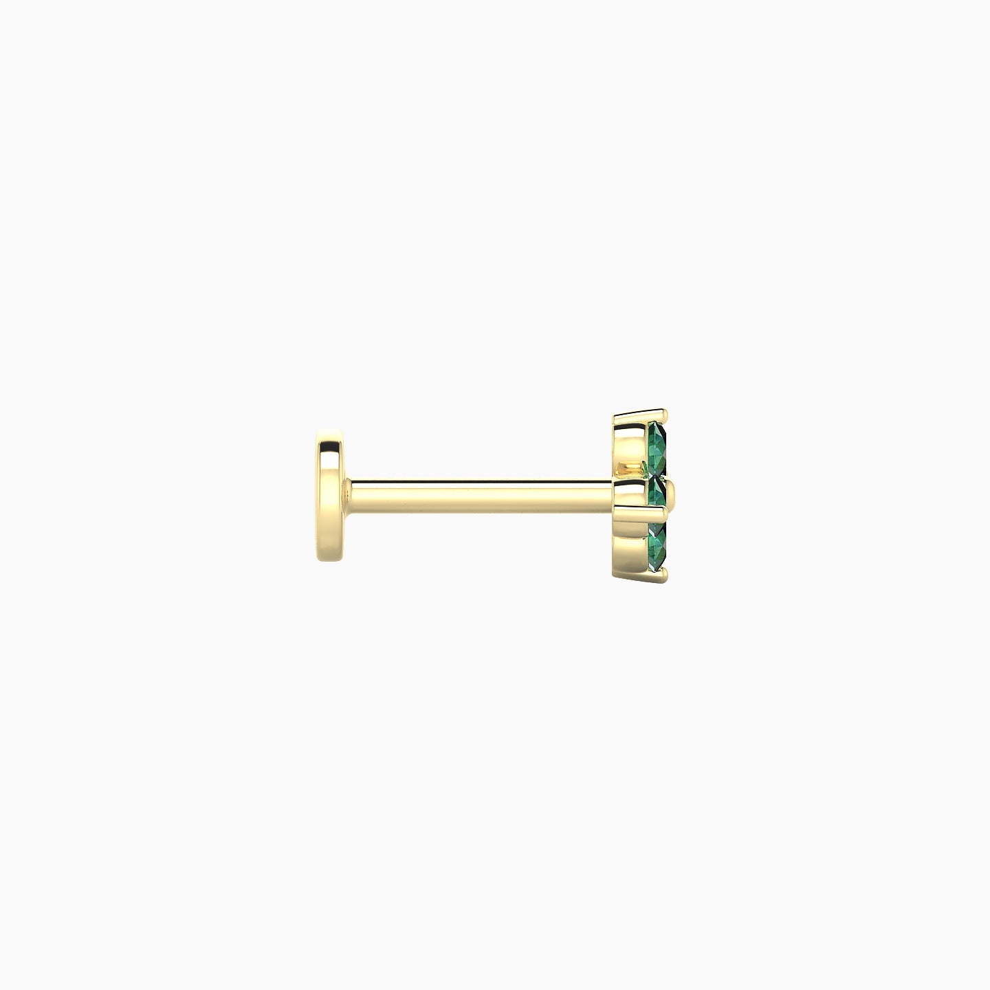 Eris | 18k Yellow Gold 6.5 mm 5 mm Flower Emerald Nostril Piercing